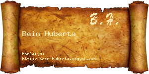 Bein Huberta névjegykártya